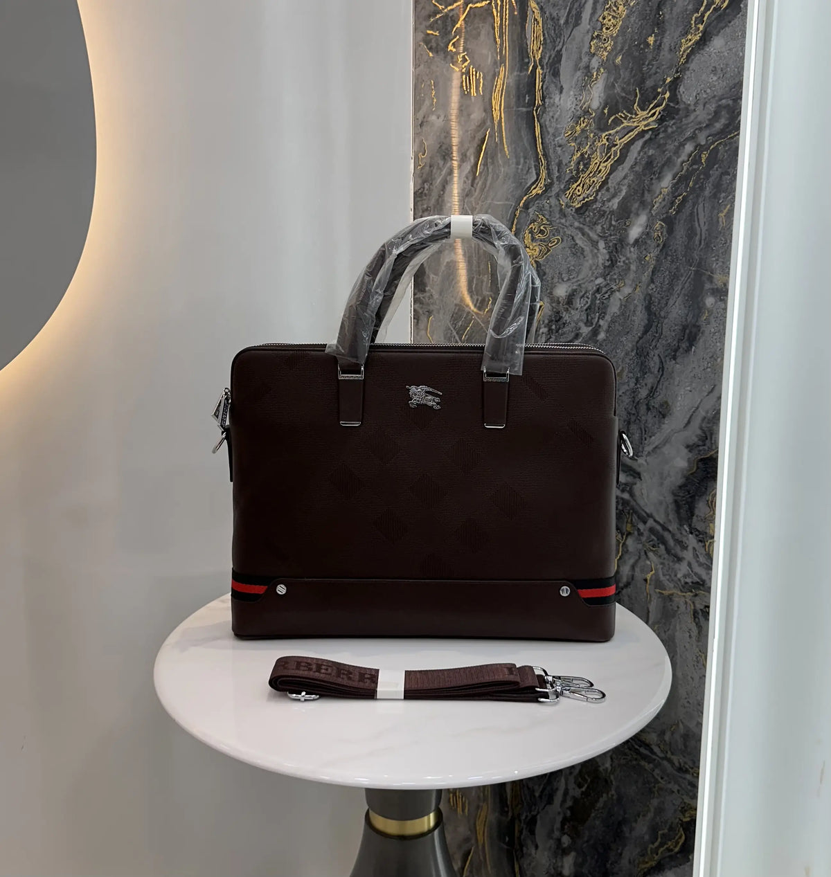 Burberr y Brown Luxury Premium Imported Laptop Bag