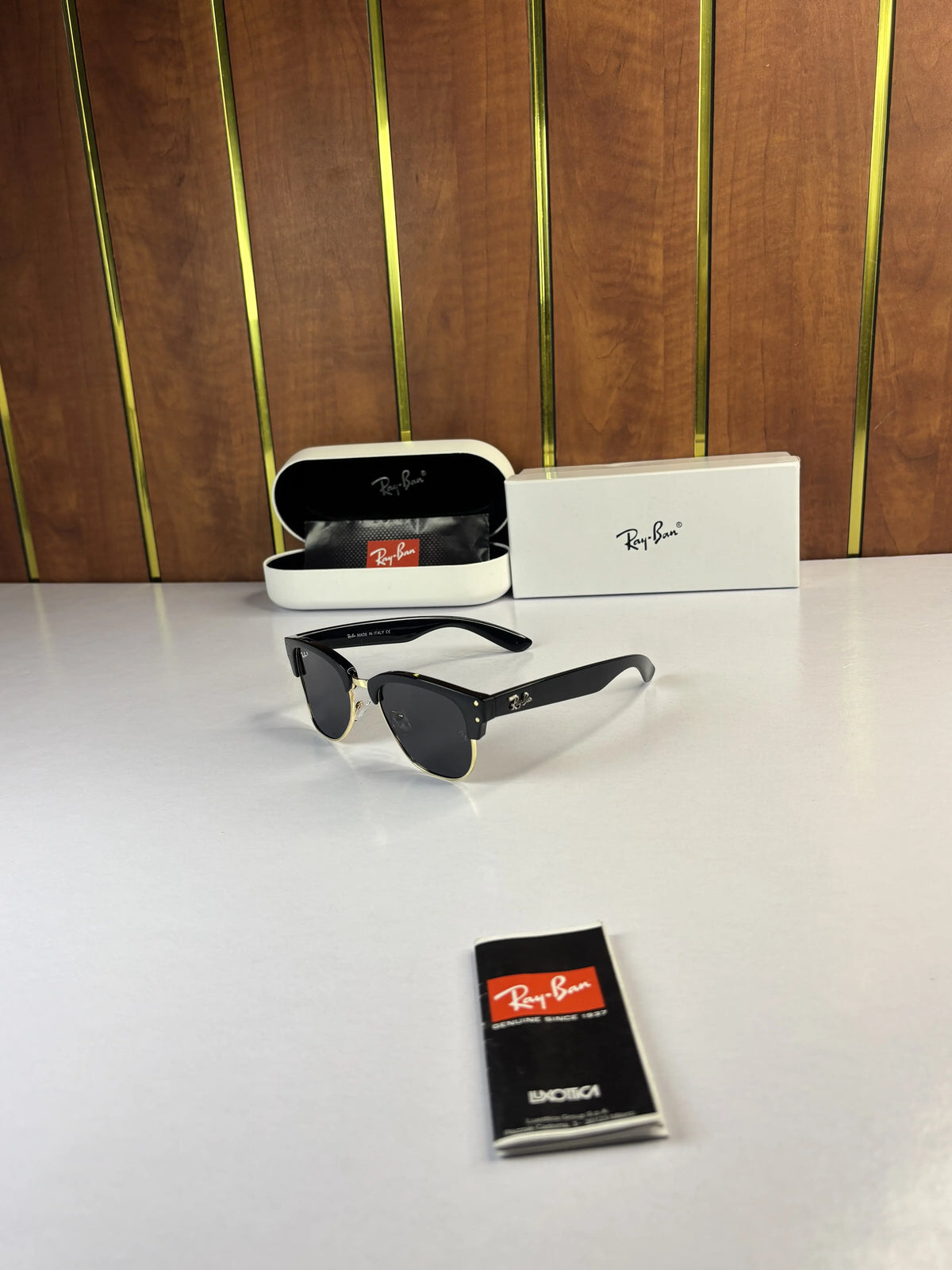 Rayban Clubmaster 0504 Gold Black