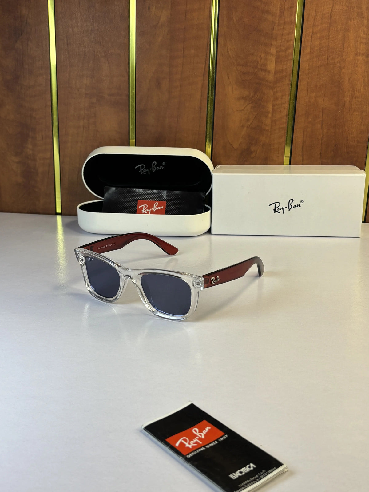 RayBan Reverse 0502 Crystal Transparent Black Cherry Polarized