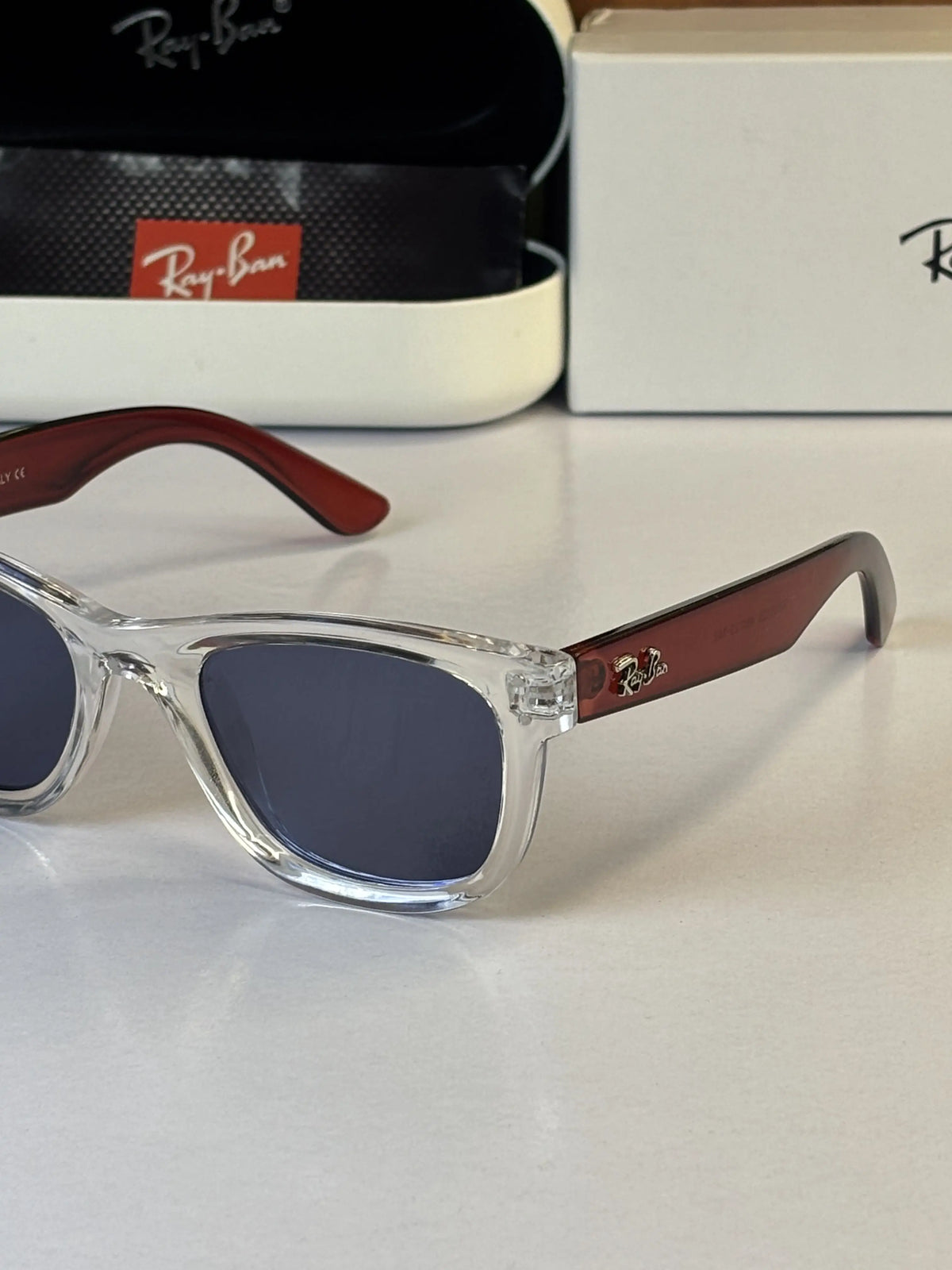 RayBan Reverse 0502 Crystal Transparent Black Cherry Polarized